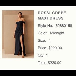 Anthropologie Rossi Crepe Maxi Dress - Midnight